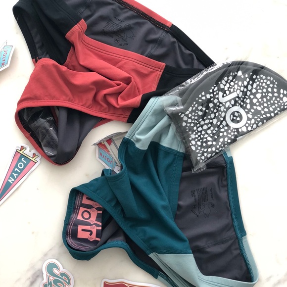 JOLYN Swim AVERY NATIA Bottoms High-Waisted (two) MED & ROCKY Head Cap - Picture 2 of 11